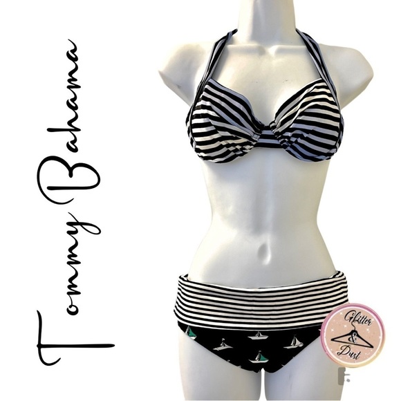 Tommy Bahama Halter Striped Sailboat 2-Piece Swt - Picture 1 of 8